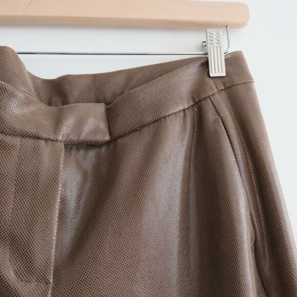 ANIA SCHIERHOLT Tan Brown Faux Leather Pants - Size US 32 - Picture 4 of 14